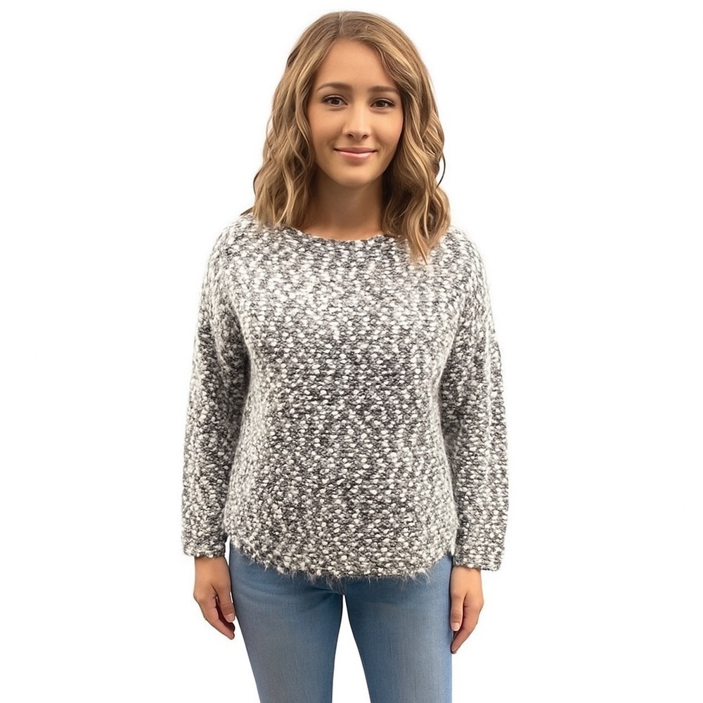Two by Vince Camuto Sweater, Gray & White, Size S